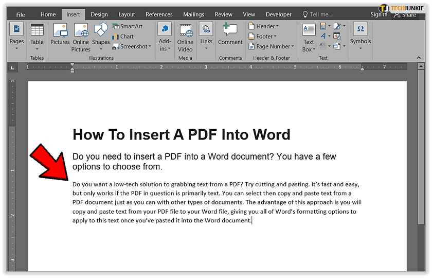 embed a pdf in word for mac